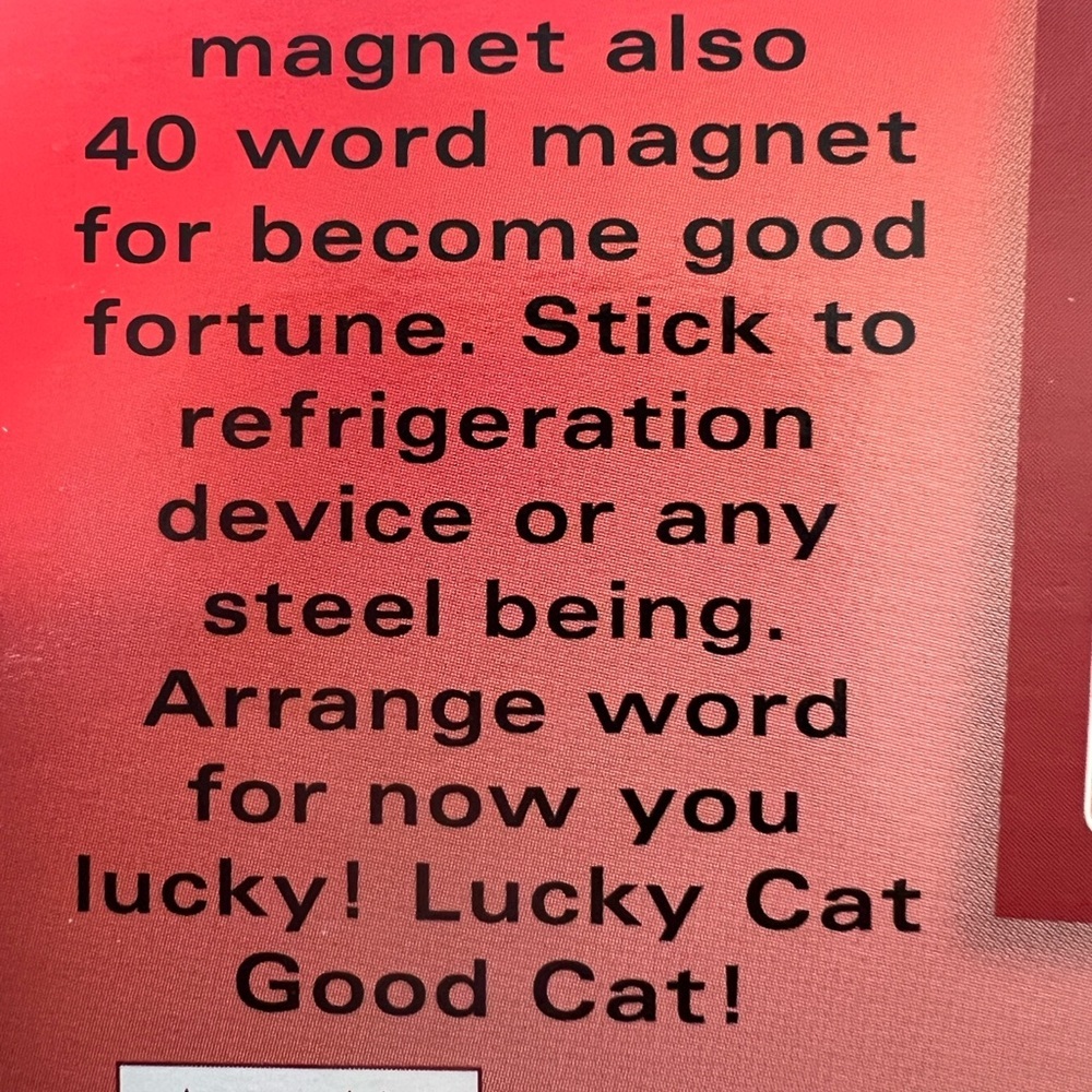Magnetic Poetry "Lucky Cat" Good Fortune Magnet + 40 Word Phrase Magnets - Picture 4 of 4